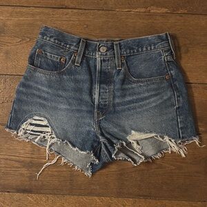 Levi's Distressed Blue Jean Shorts